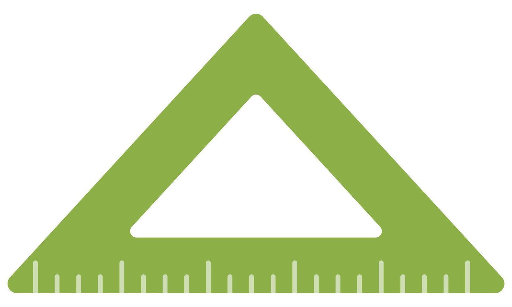 Triangle ruler flat illustration isolated on white background. vector