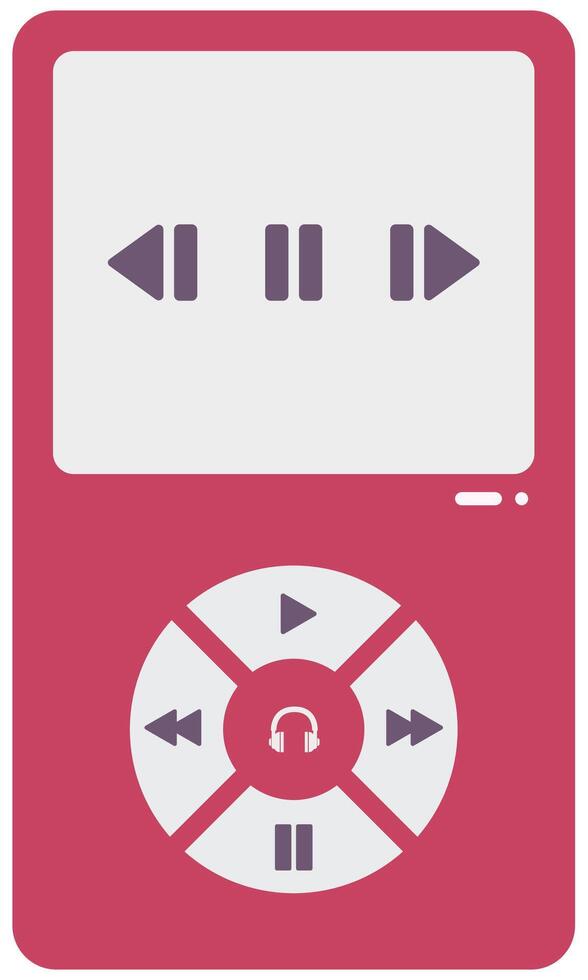 Mp3 player flat illustration isolated on white background. vector