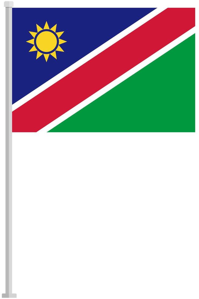 Namibia national flag pole icon isolated on white background. vector