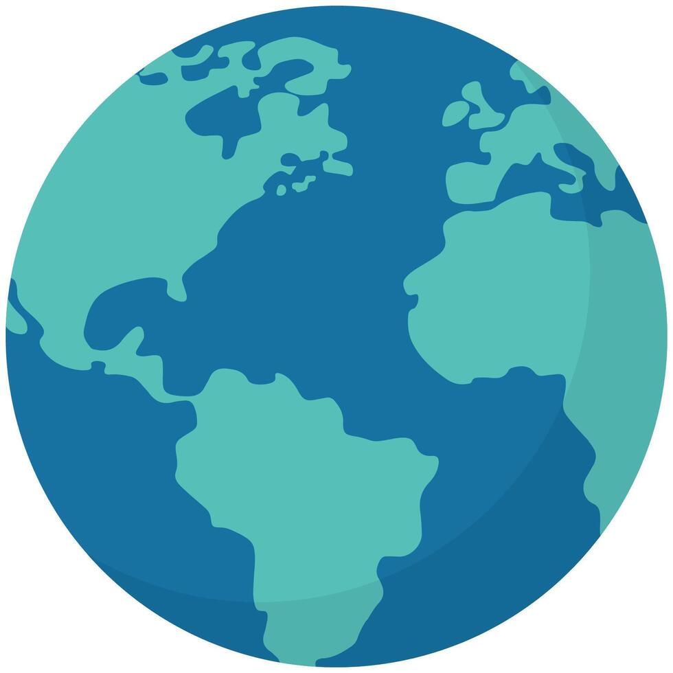 Earth globe flat illustration isolated on white background. vector