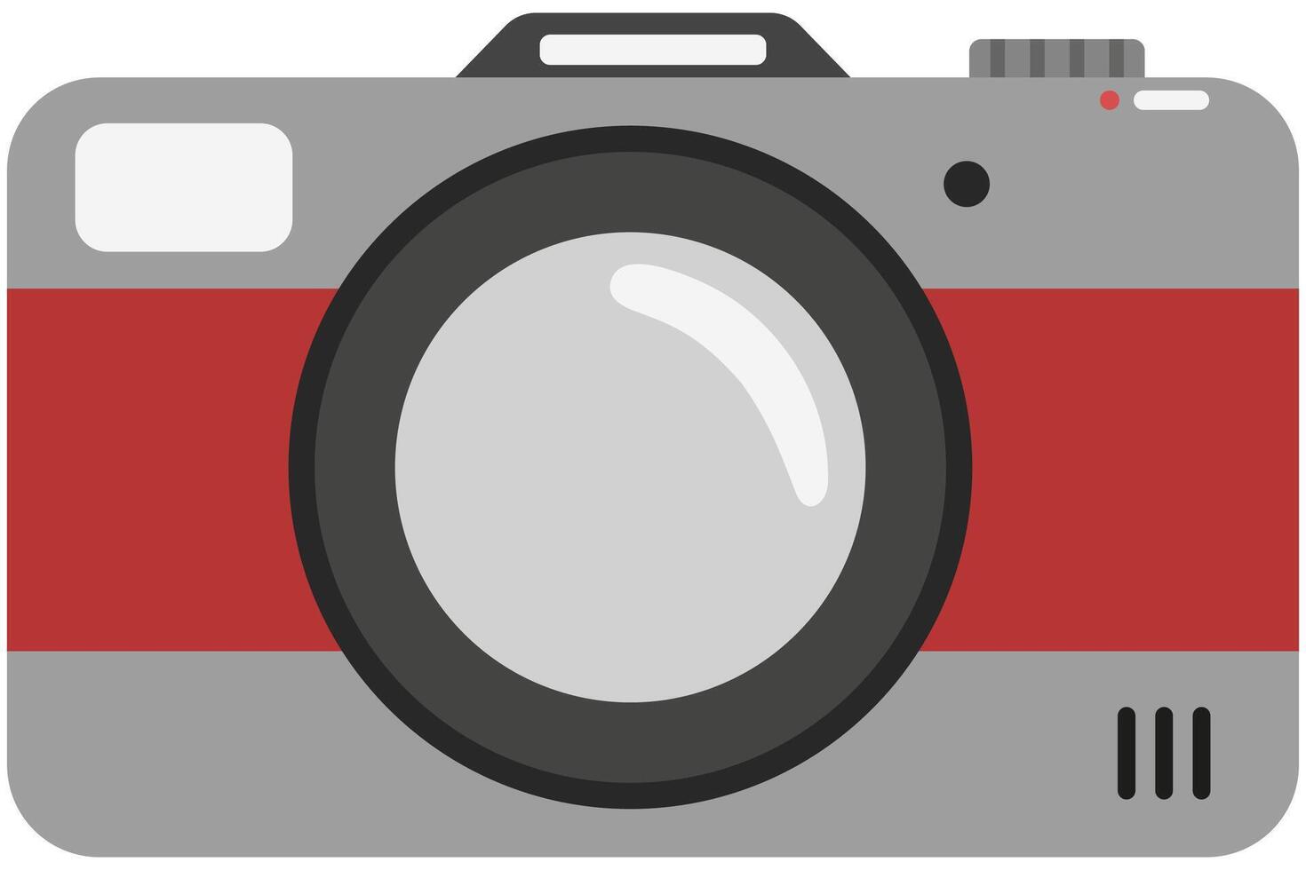 Digital camera flat illustration isolated on white background. vector