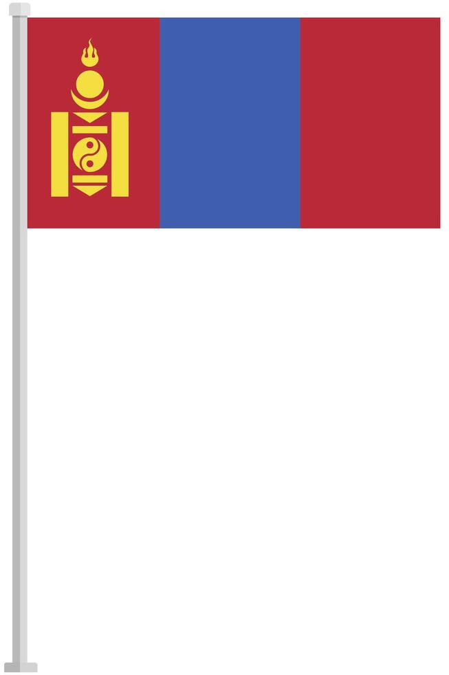 Mongolia national flag pole icon isolated on white background. vector