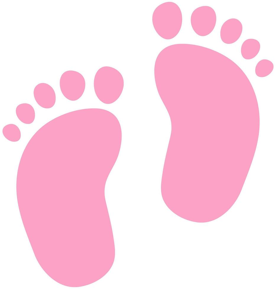 Baby foot print flat icon design isolated on white background. vector
