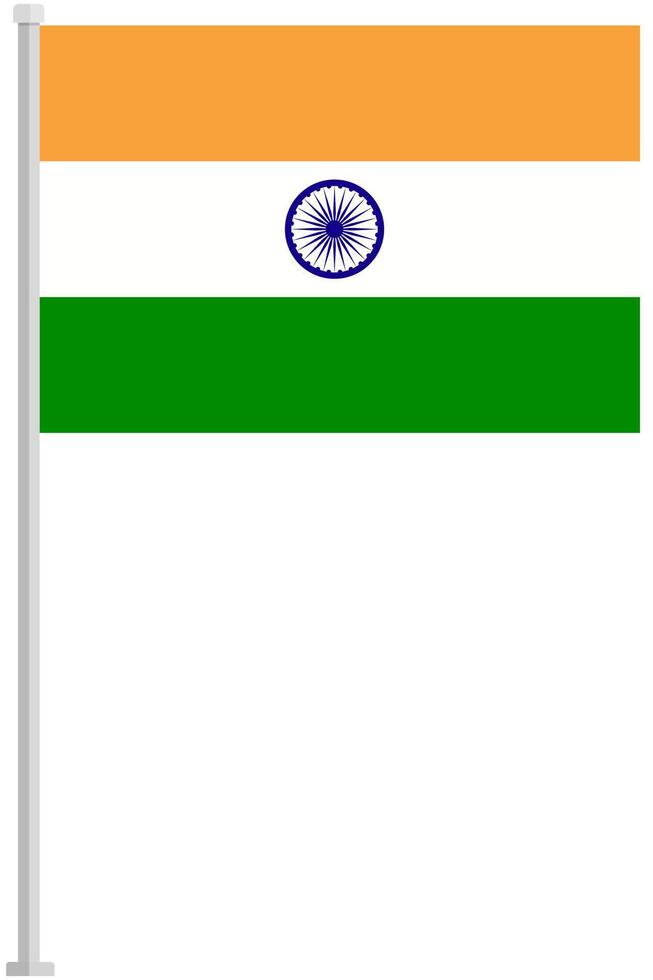 India national flag pole icon isolated on white background. vector