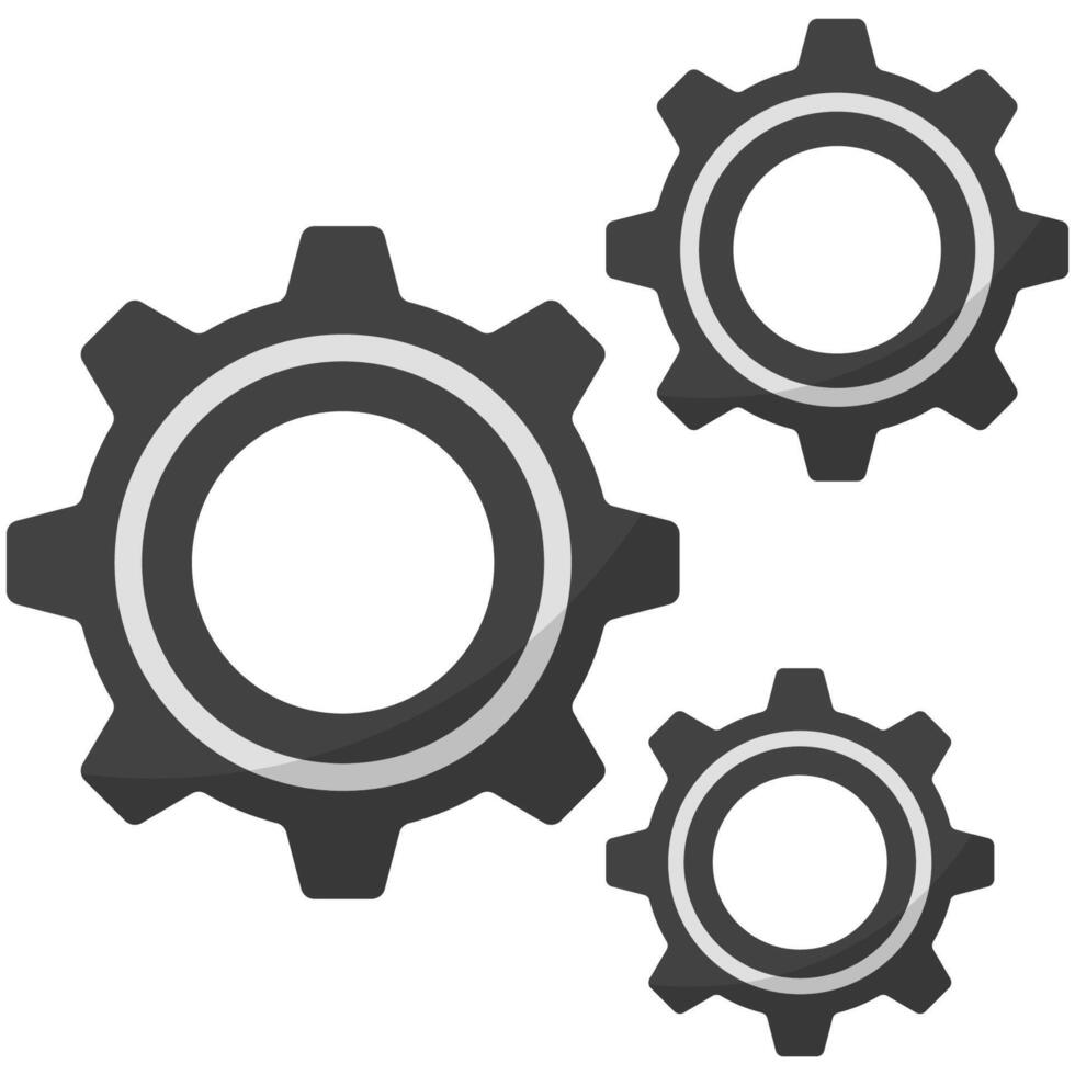 Gears icon flat icon isolated on white background. vector