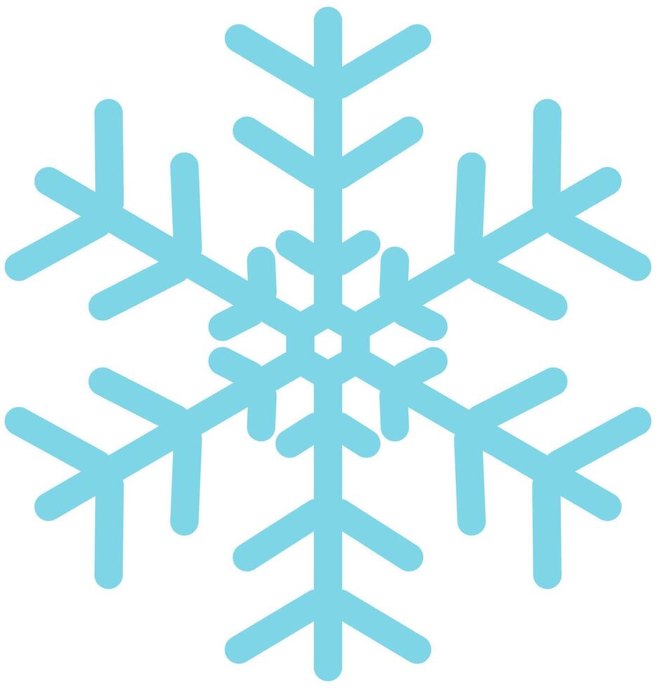 Blue snowflake flat icon isolated on white background. vector