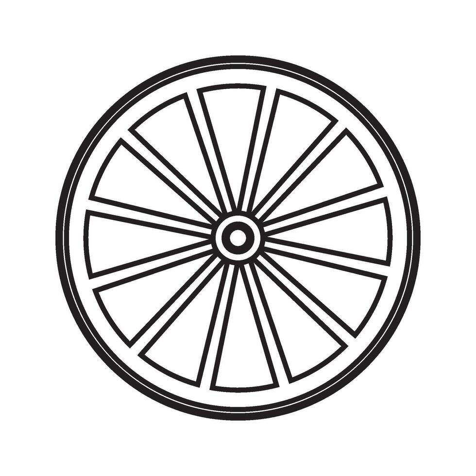 Wooden wheel icon vector