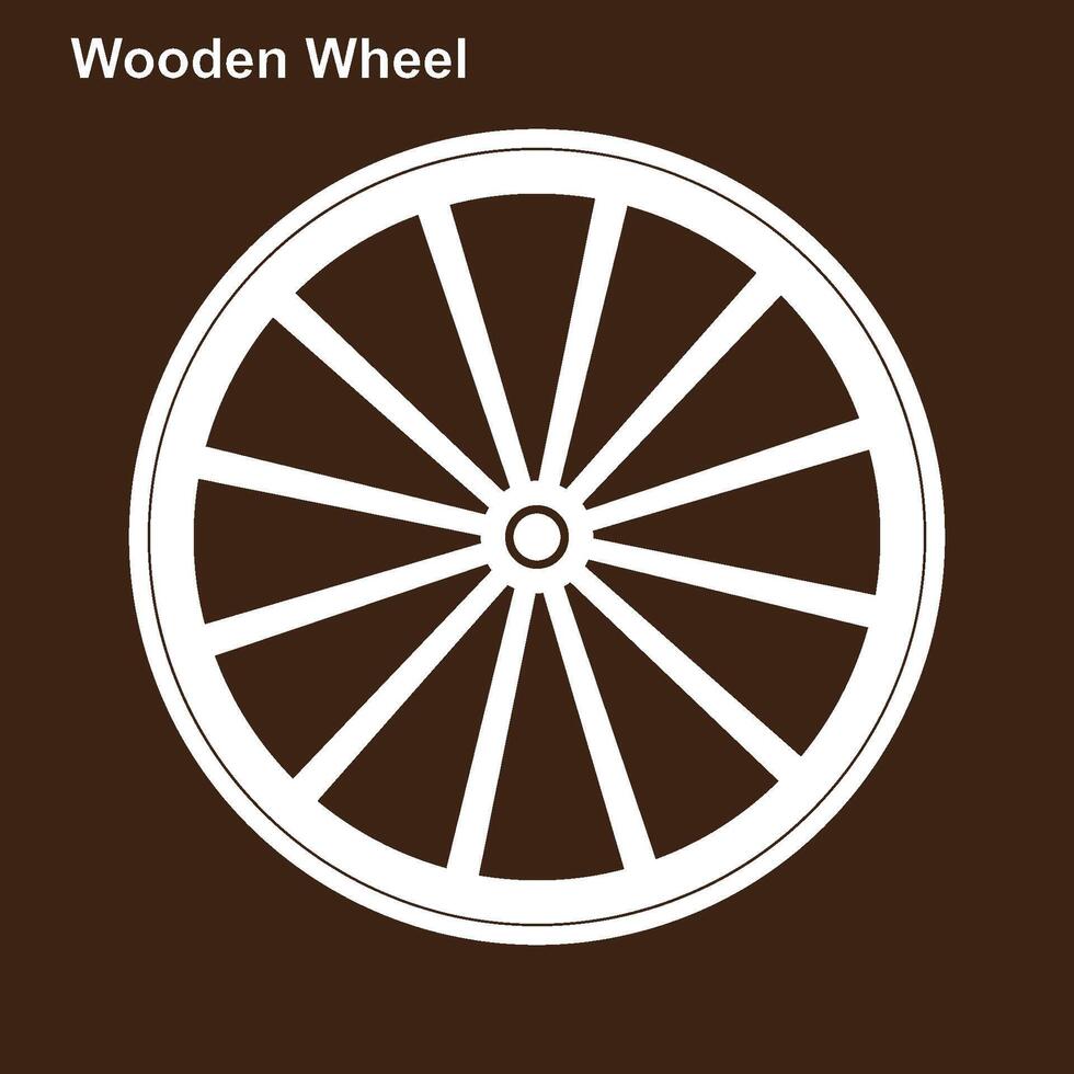 Wooden wheel icon vector