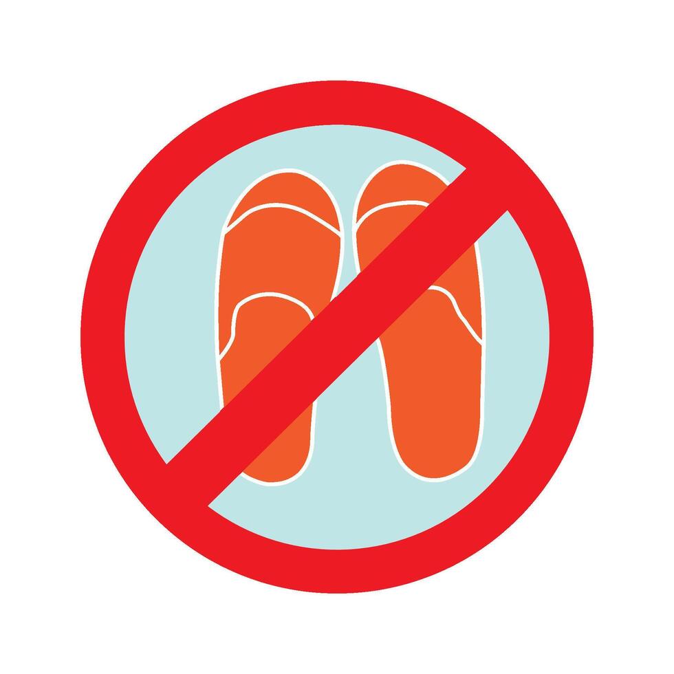 wearing sandals is prohibited icon vector