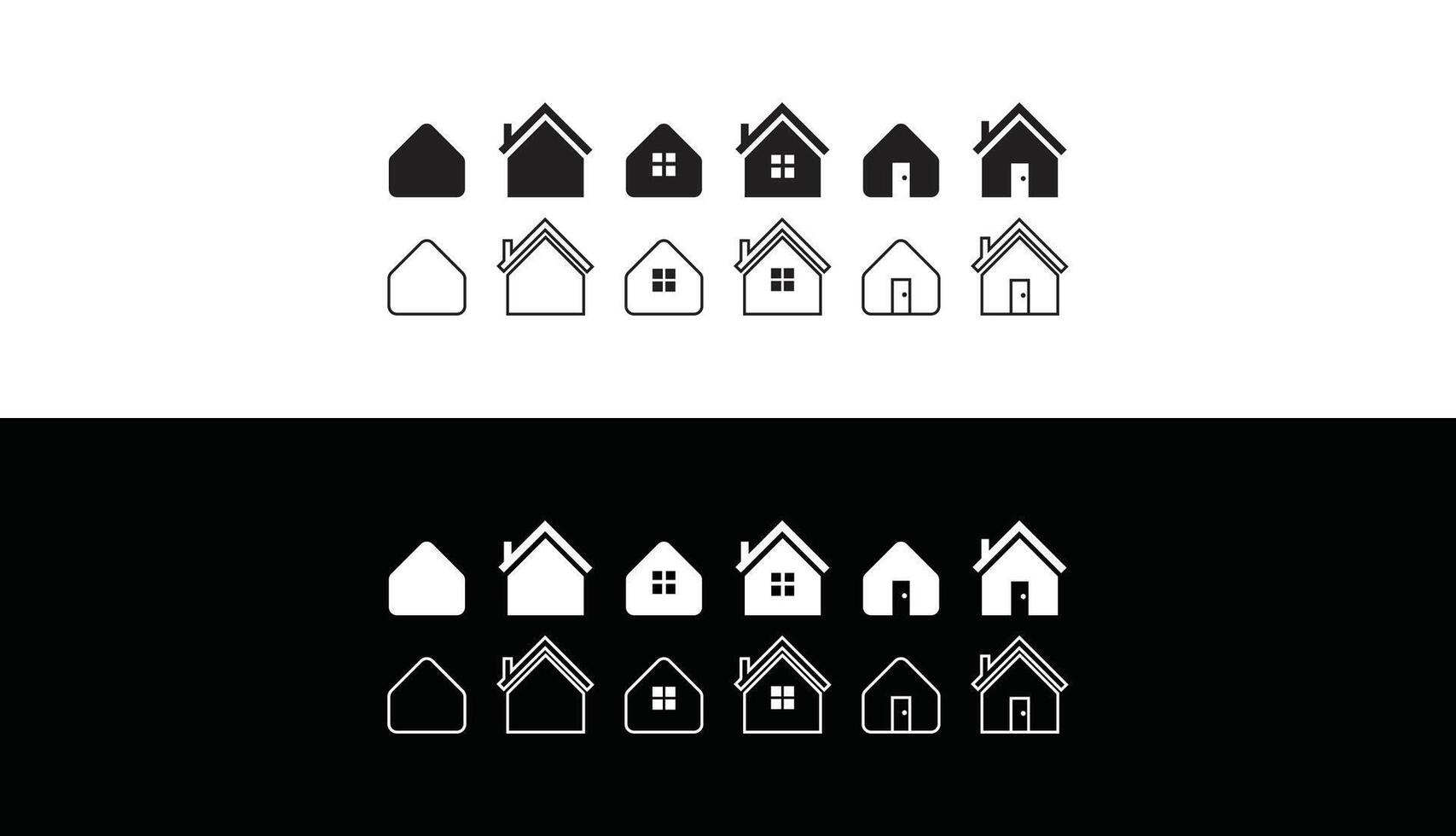 Multiple House Icons vector