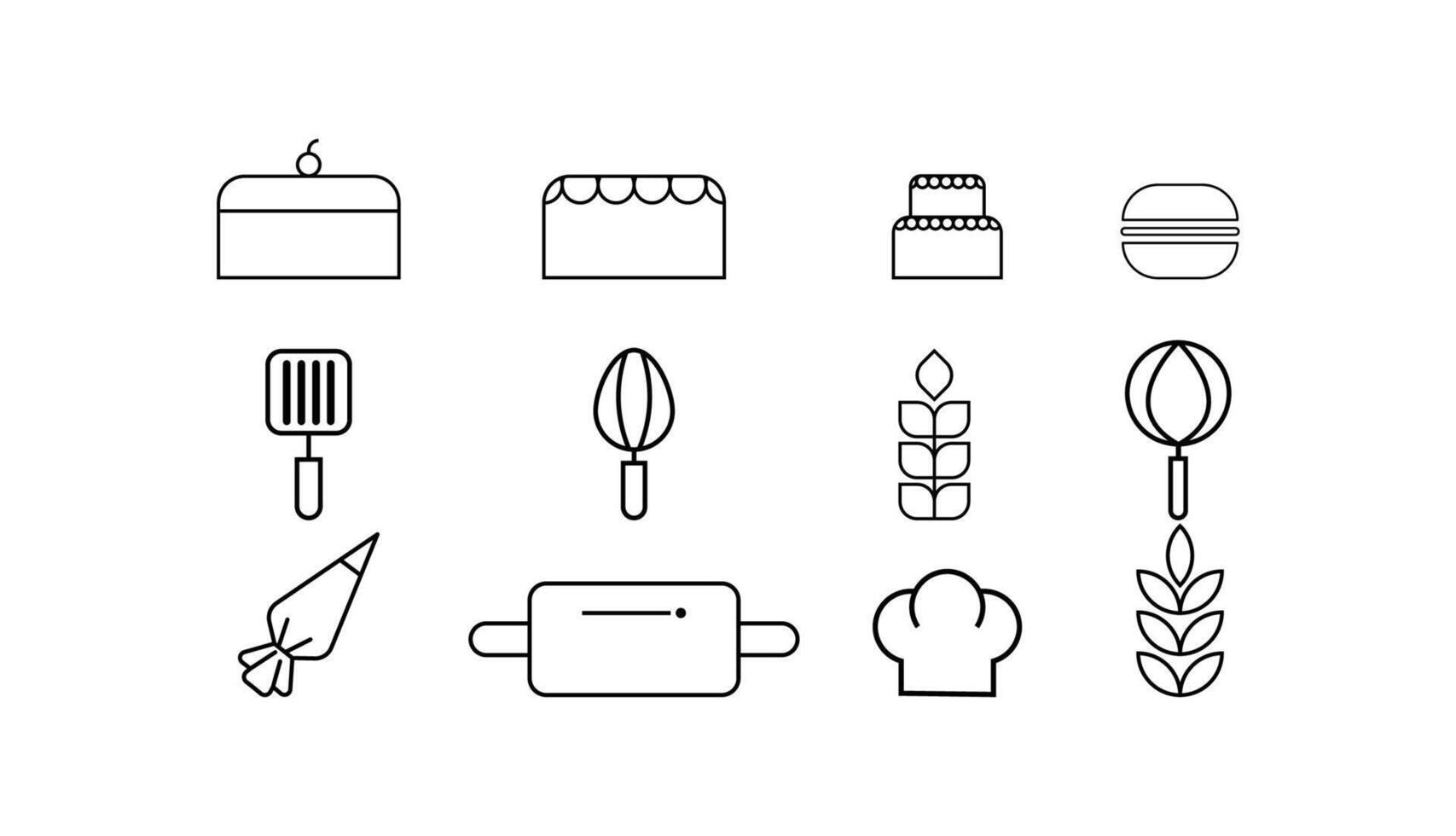 Minimal Baking Icons vector