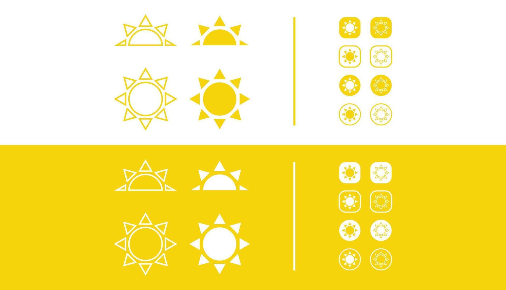 Geometric Sun Icons vector