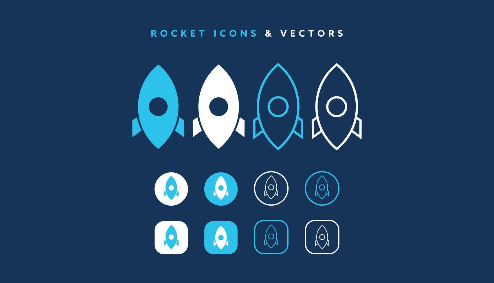 Space Rocket Icons vector