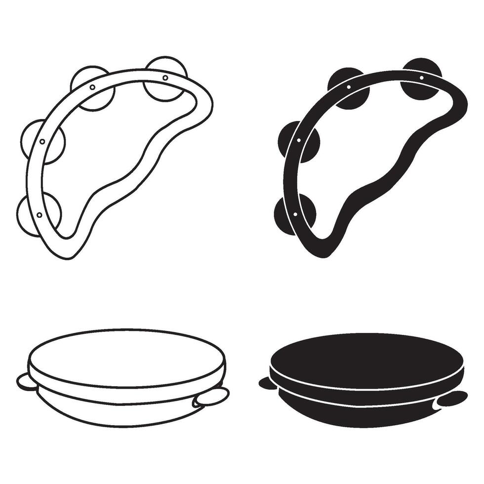 Tambourine icon traditional musical instruments vector