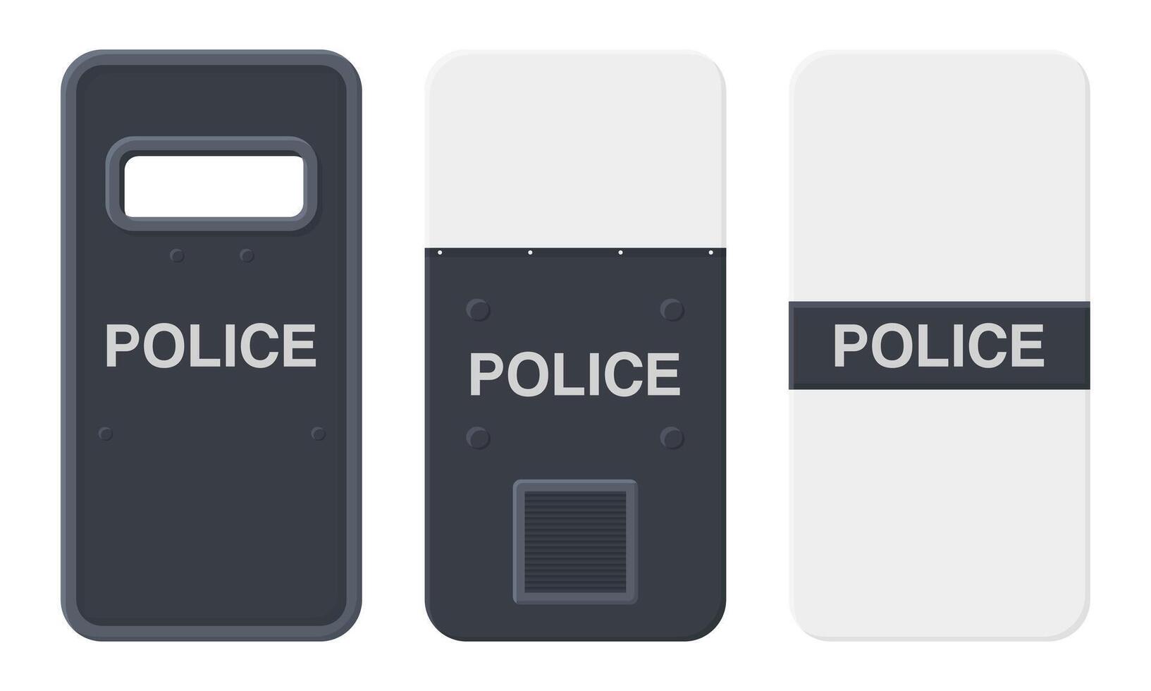 Ballistic Shield Police Guard Icon. Bulletproof Black Police Protector Illustration. vector