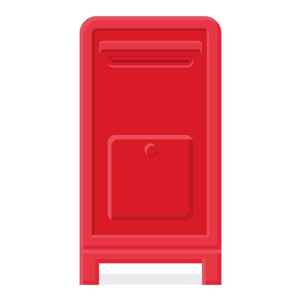 Communication Tool Red Mailbox Illustration. Closed Mailbox Icon. Post Office Box. vector