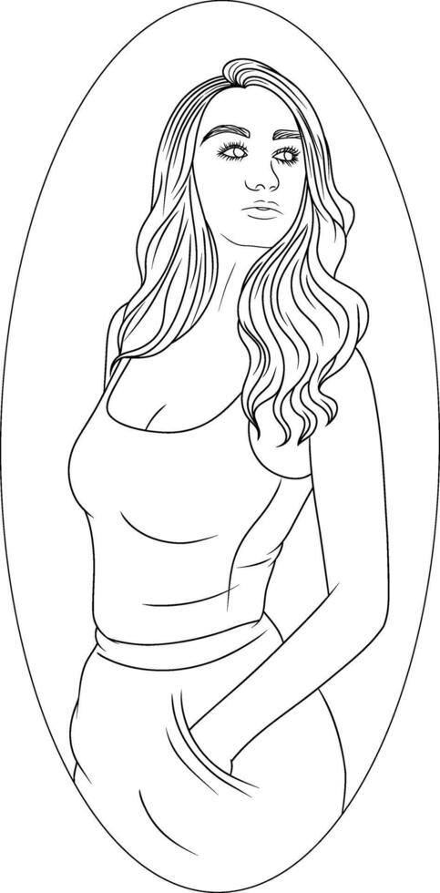 Cute hand drawn Girl vector