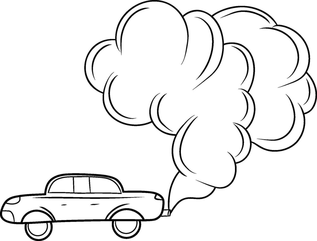 Simple minimalstic drawing of Car Pollution vector