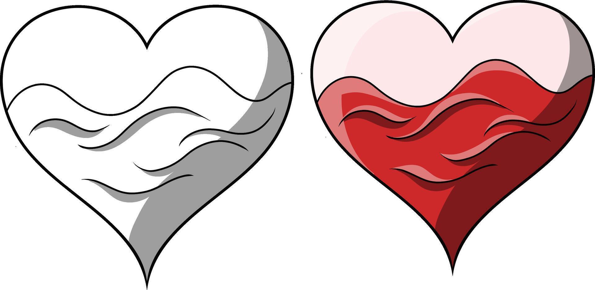 Simple Cute heart Drawing vector