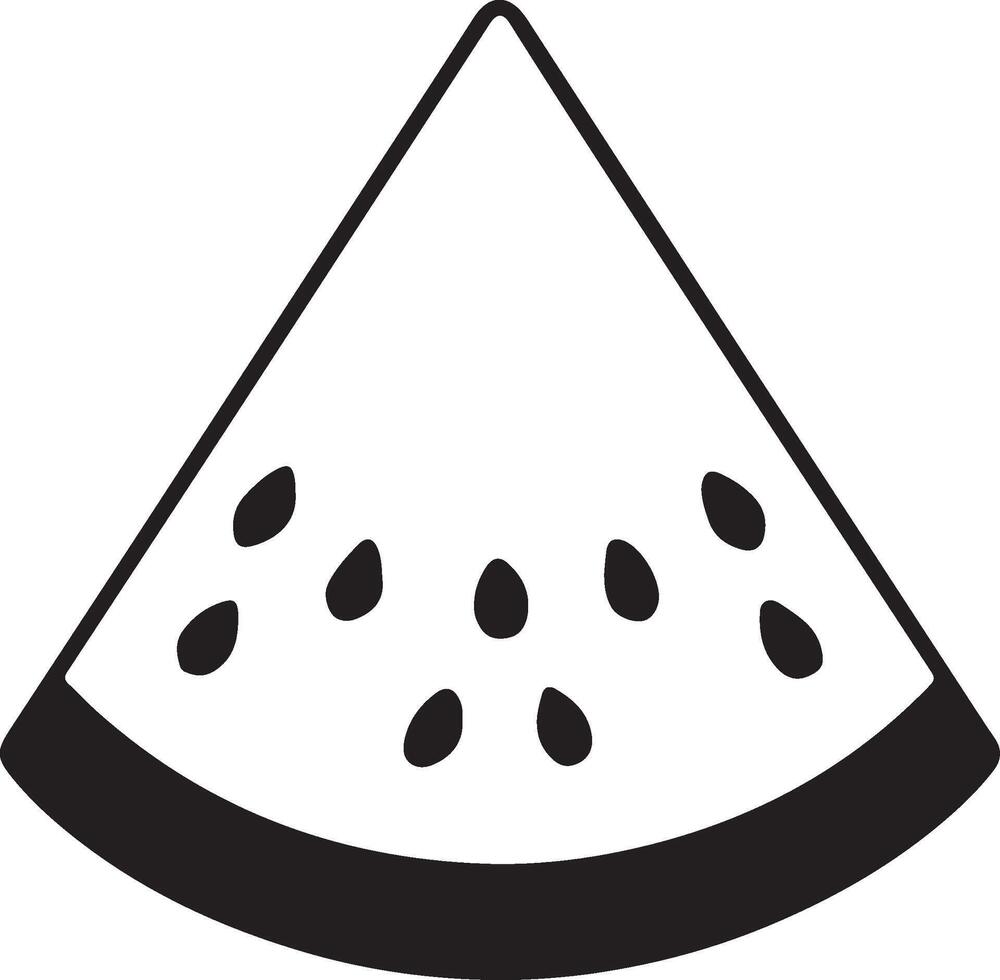 Watermelon slice silhouette icon in white background. vector