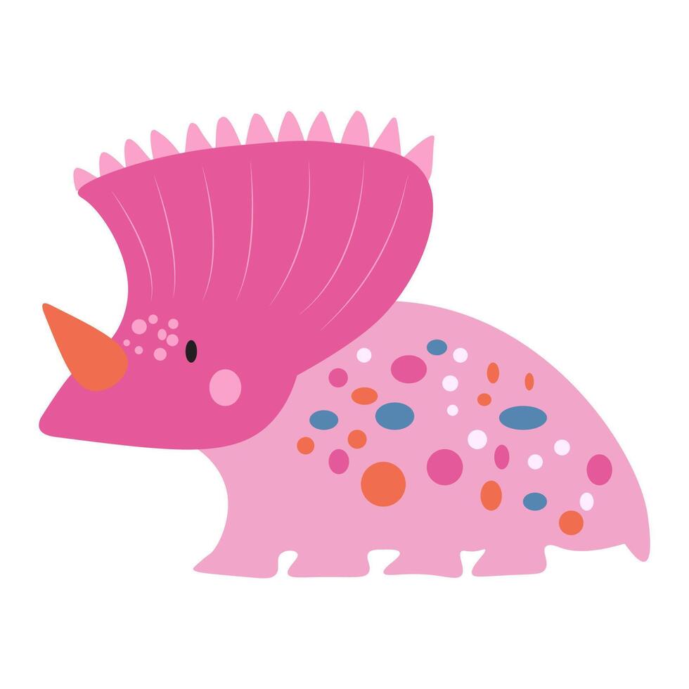 The cute Triceratops cartoon can be used for decoration, wallpaper, design, etc. vector