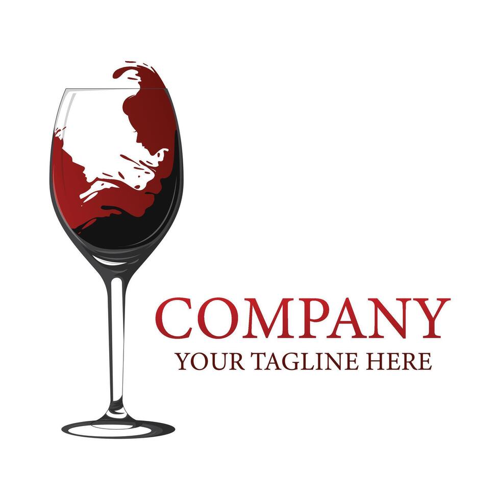 illustration of glass logo artwork with romantic shaped liquid vector