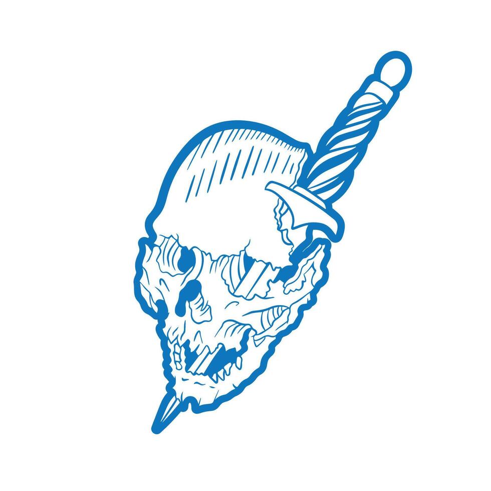 Illustration design of a Skull head vector