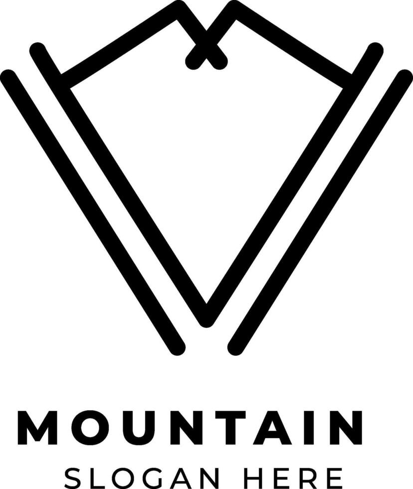 v logo minimalis modern mountain for identity. illustration for your brand. vector