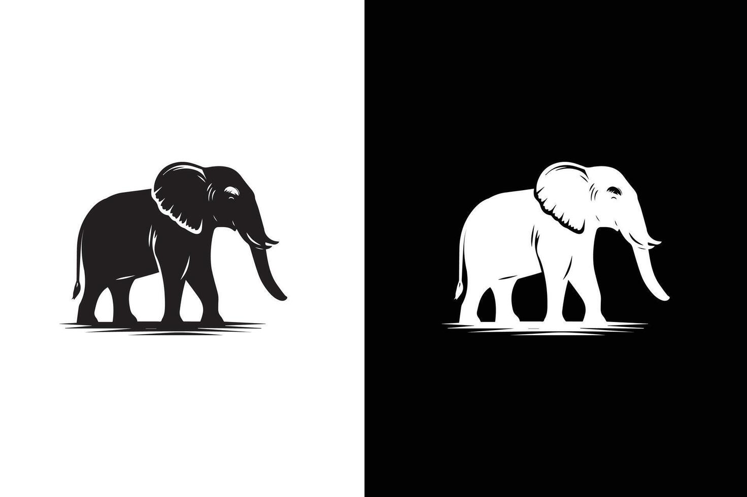 Elephant wild animal icon silhouette , sign, symbol, logo, illustration, editable stroke, flat design style isolated on white black. vector