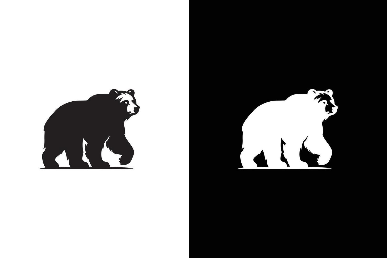 bear silhouette flat icon for animal wildlife vector