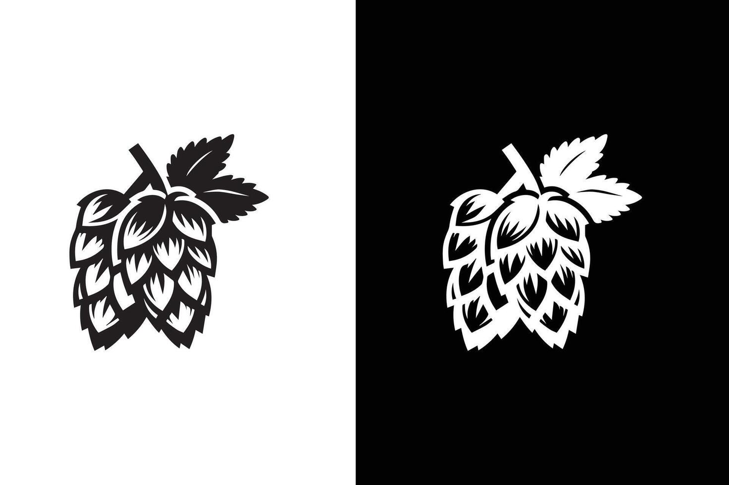 Hop icon . Hops icon silhouette, flat, black style with editable on white background. vector
