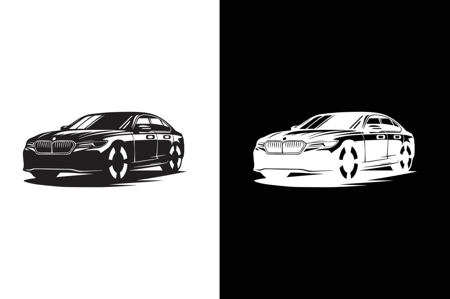 Car icon silhouette. Transport symbol. illustration black white vector