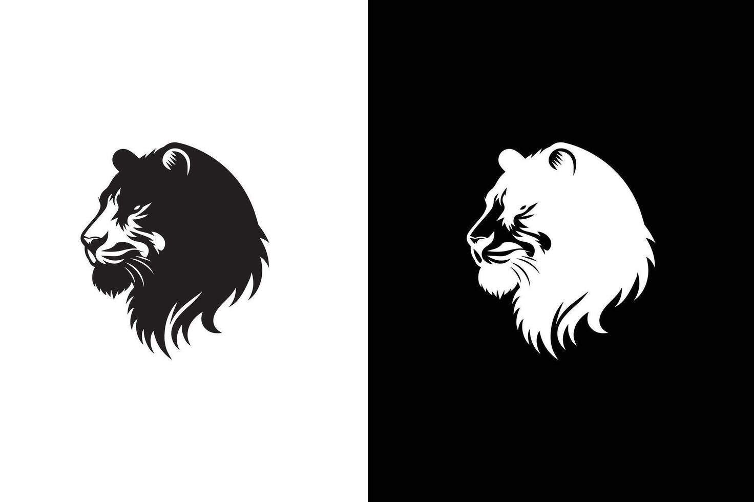Simple Design of Silhouette of Tiger Walking. Black white tiger logo vector