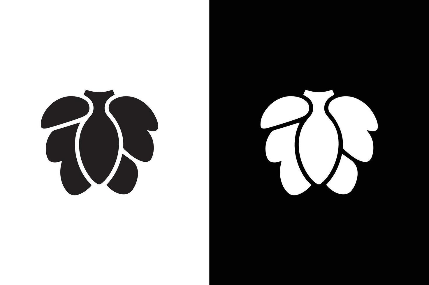 Hop icon . Hops icon silhouette, flat, black style with editable on white background. vector