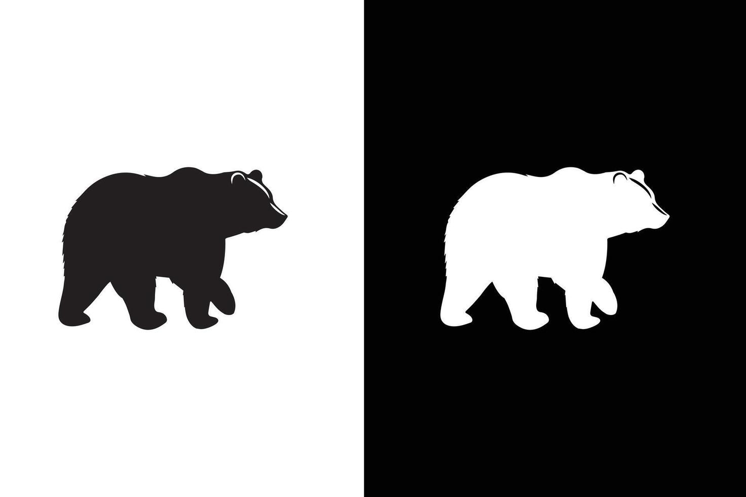 bear silhouette flat icon for animal wildlife vector