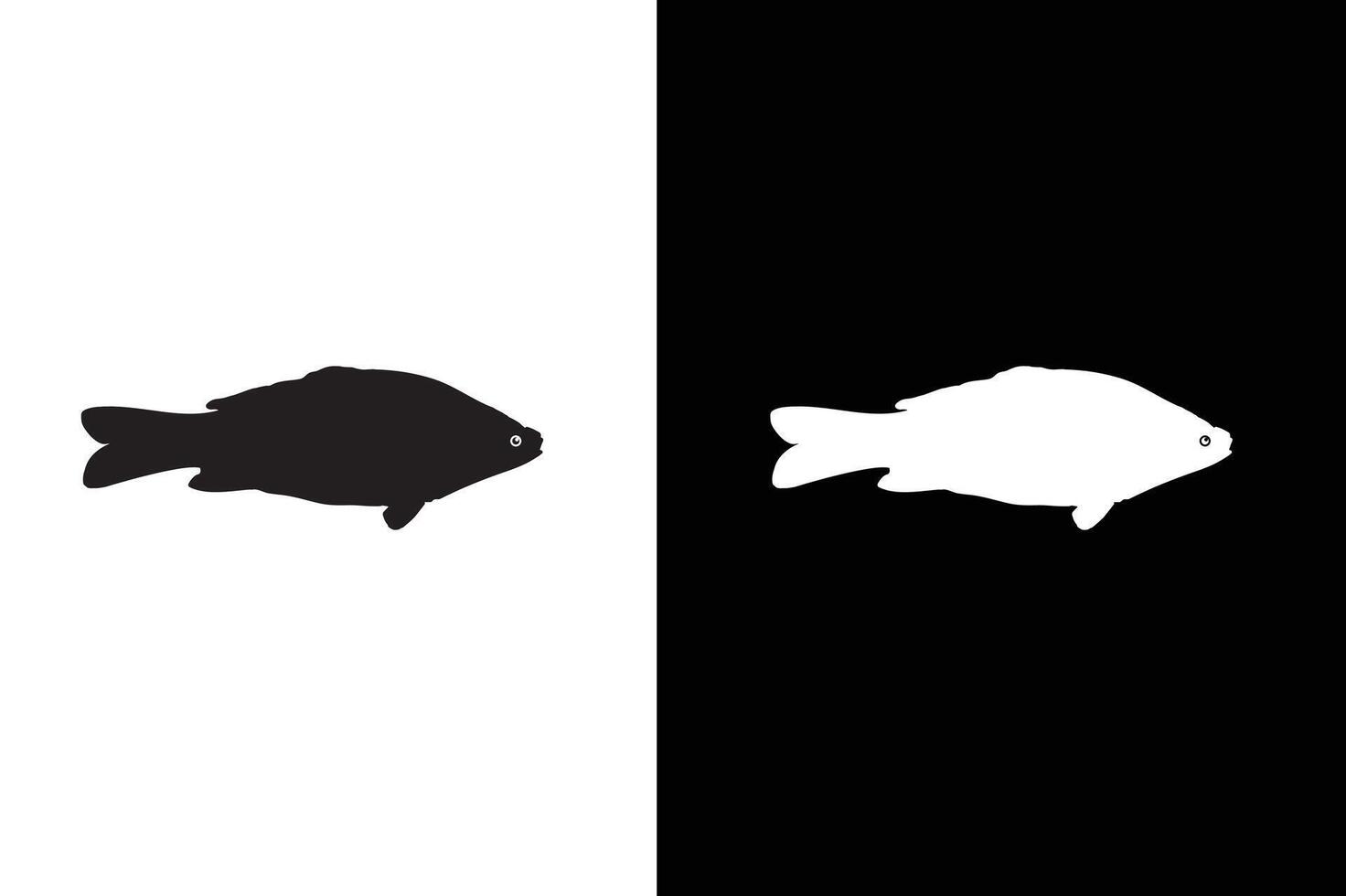 Fish icon isolated on white black background. food illustration sign collection. vector