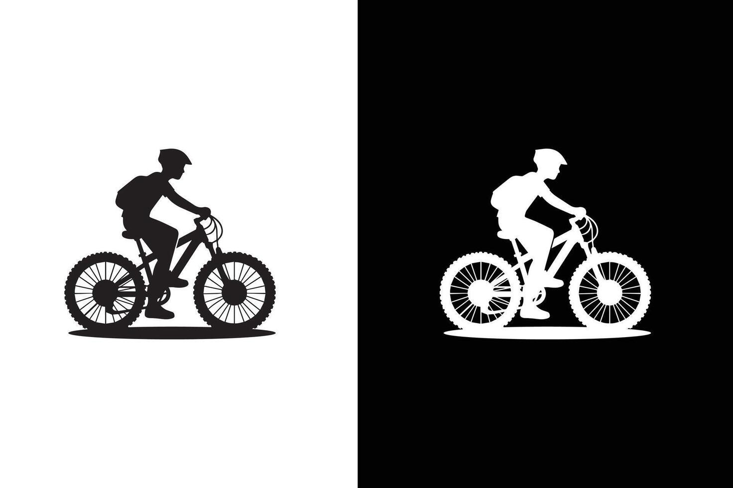 Man on Bicycle Icon. Bicycle icon on white black background. vector