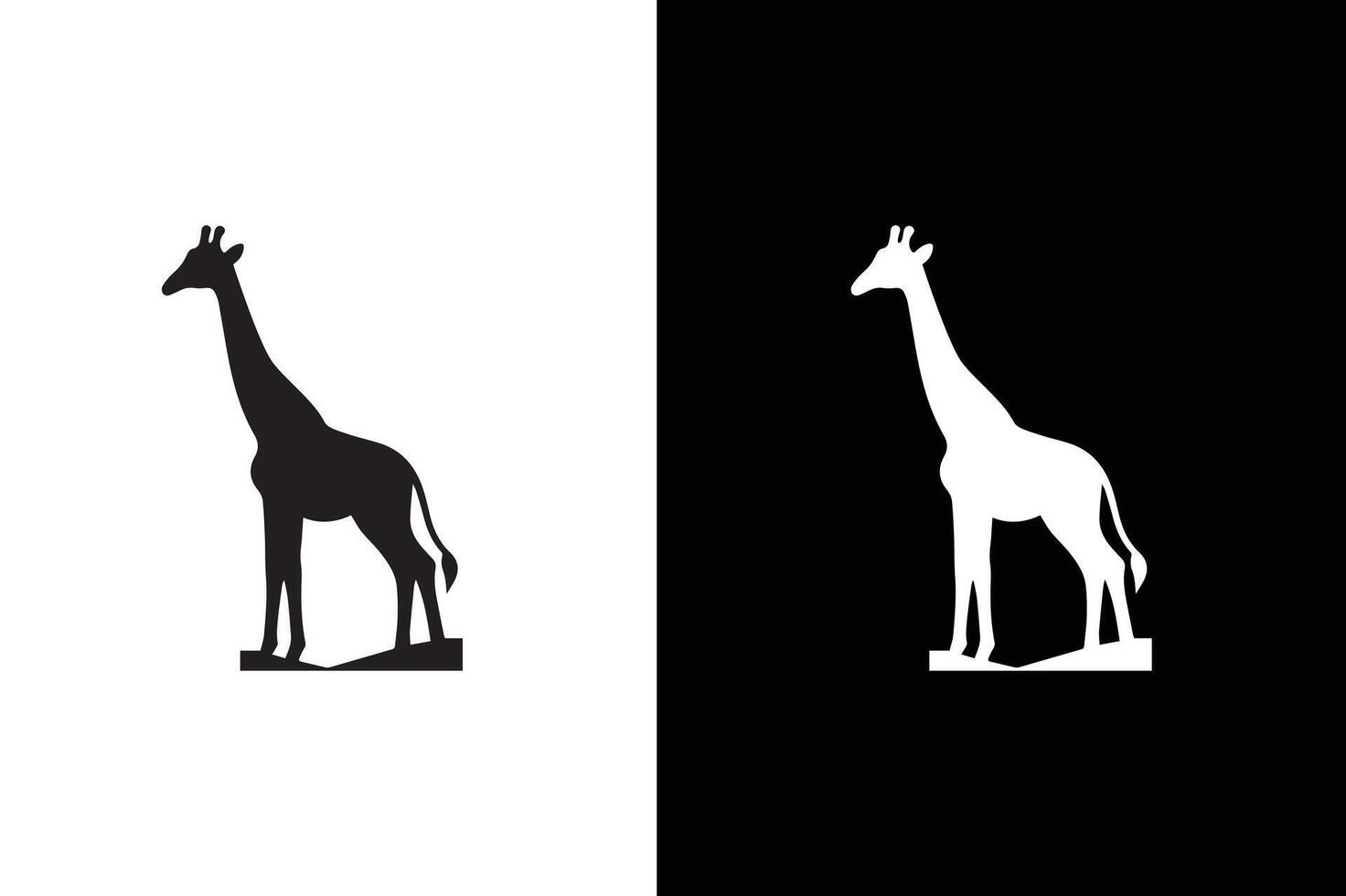 Giraffe icon silhouette isolated on a white black. vector