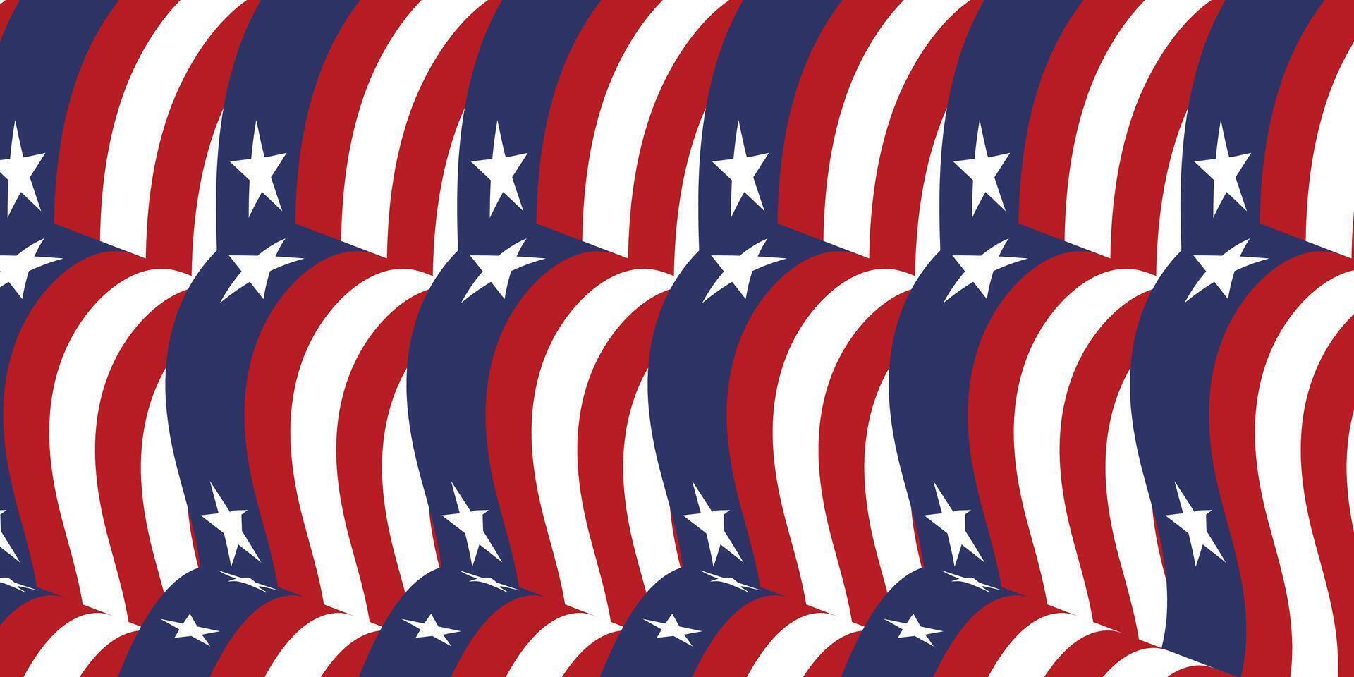 The Fourth of July, independence day with American flag pattern. vector