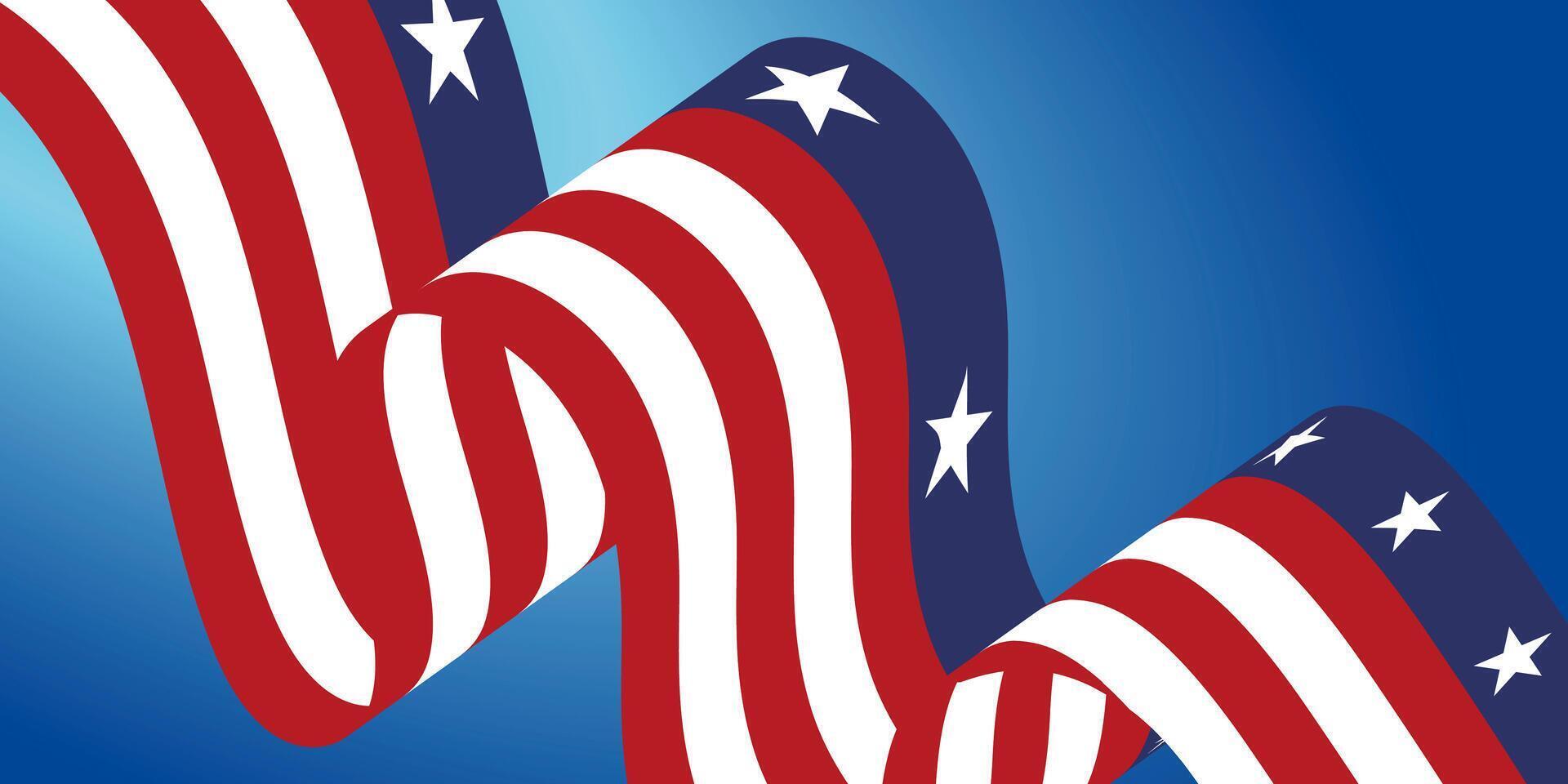 The Fourth of July, independence day with American flag pattern. vector