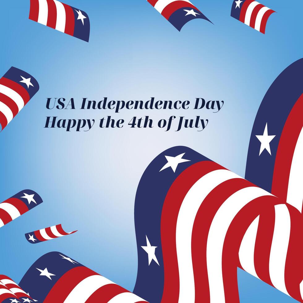 The Fourth of July, independence day with American flag pattern. vector