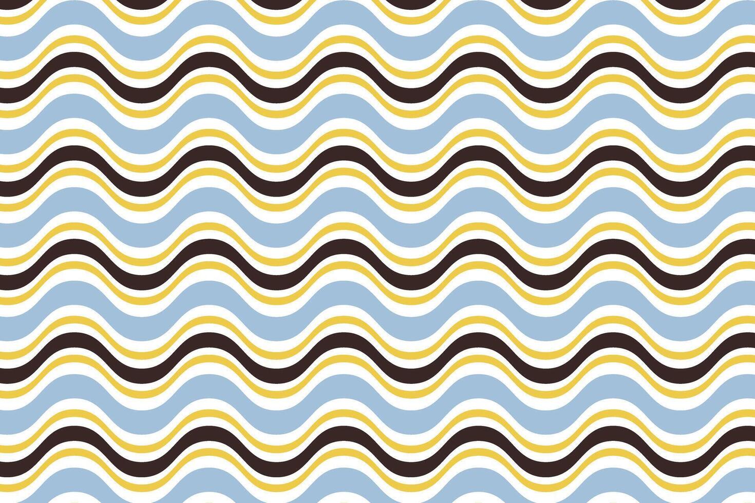 simple abstract sky yellow black color horizontal zig zag line wavy pattern vector