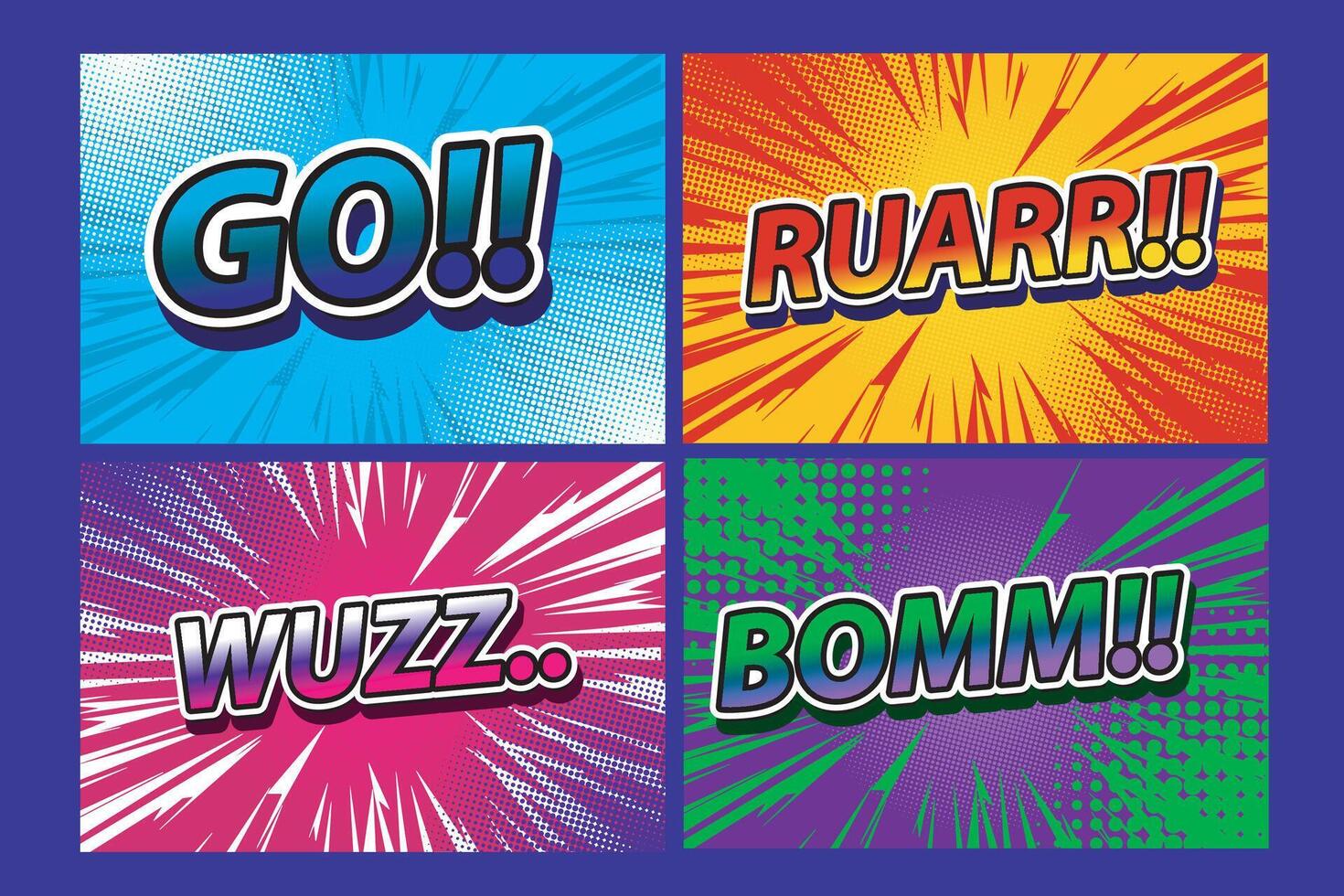 comic panels in various colors and angles, comic images, image panels, cartoon backgrounds, suitable for headlines, or places for anime images vector