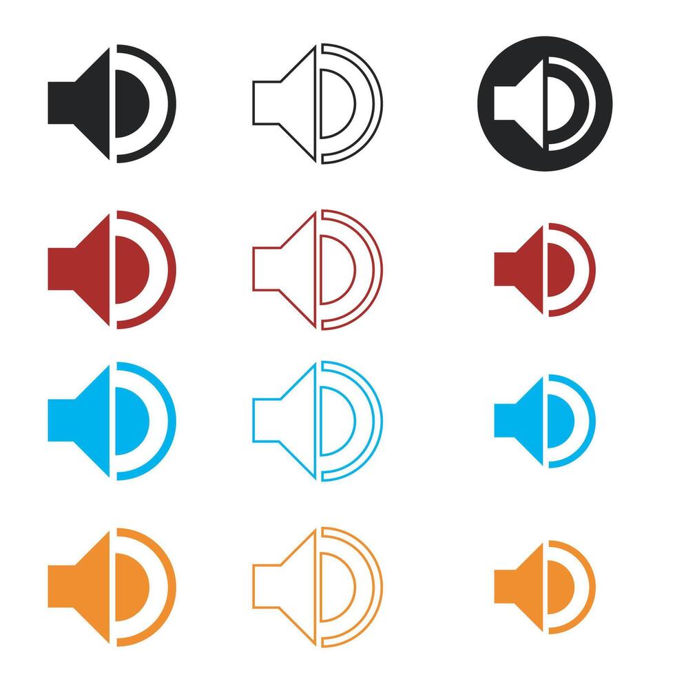 set of icon speaker element design vector