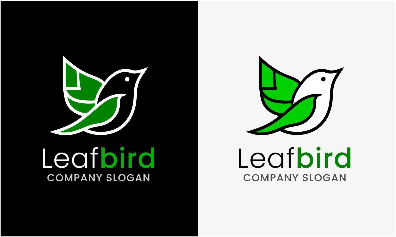 Bird leaf, tree bird, bird icon, leaf icon, minimalist logo design sample greed idea vector