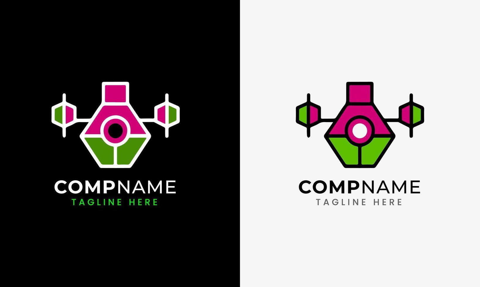 Drone log icon, drone, digital drone technology robot sample design helicopter rocket vector