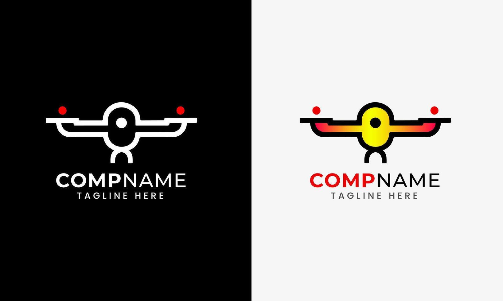 Drone log icon, drone, digital drone technology robot sample design helicopter rocket vector