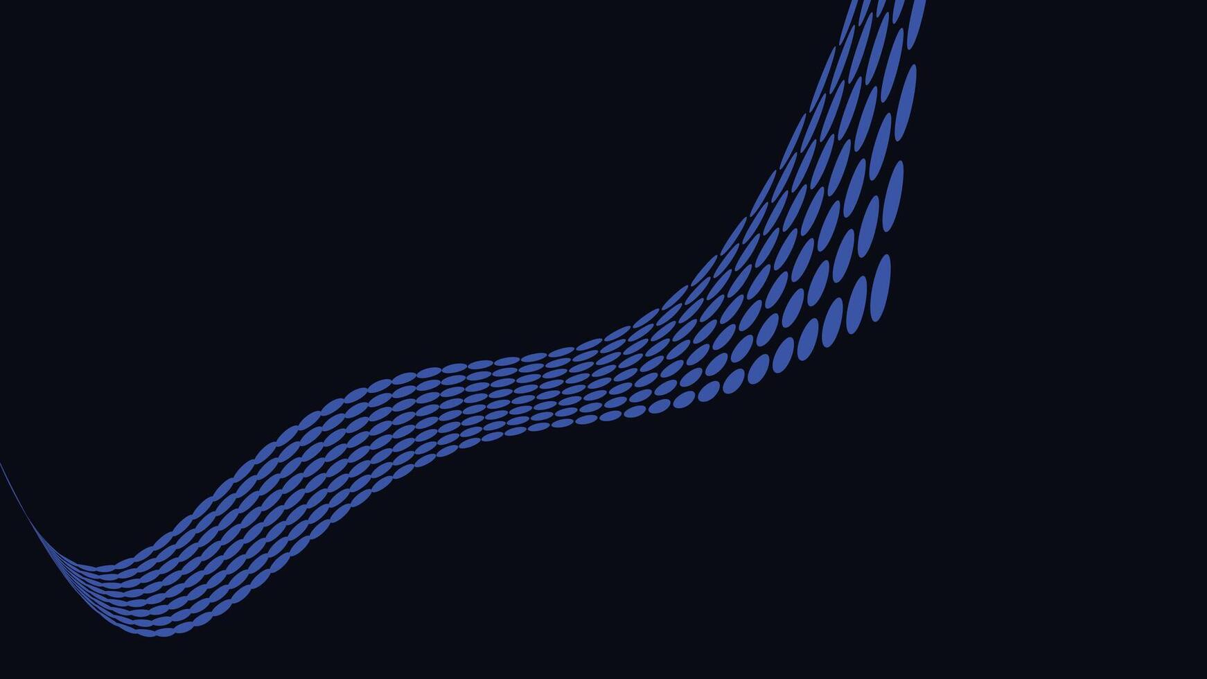 Abstract wavy line creative big data flowing background in dark blue. vector