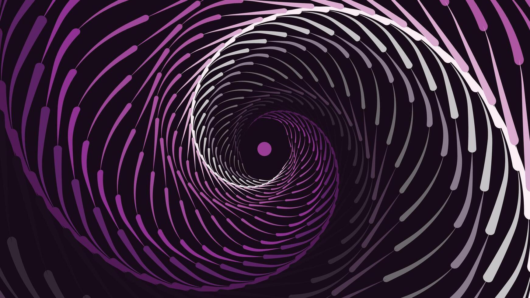 Abstract spiral spinning vortex style urgency background in purple. vector
