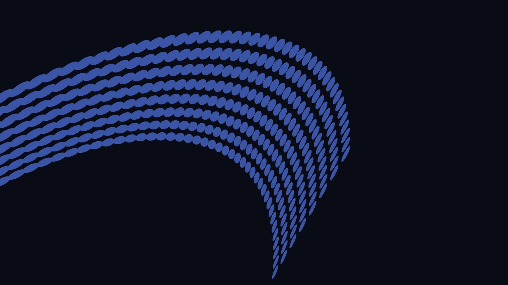 Abstract wavy line creative big data flowing background in dark blue. vector
